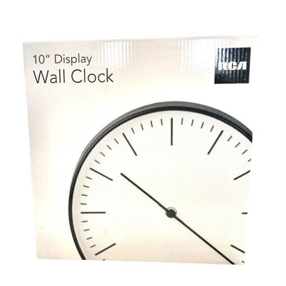 RCA RCWC10BW Wall Clock, 10" Round - Black New in Box - Picture 2 of 6